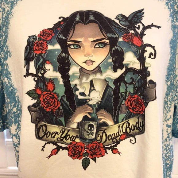 Addams Family Sublimated Bleach Dye Graphic Tee - Picture 5 of 5